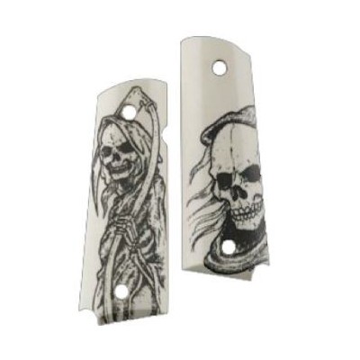 Cacha polímero blanca calaveras pistola 1911 HOGUE