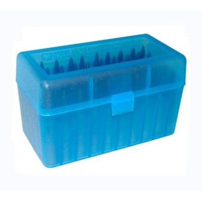 Caja portamunición azul Cal. 25-06 a 7 Rem Mag (50 cart.) MTM