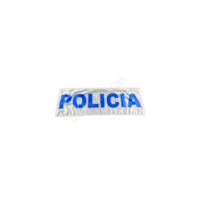 Cartel azul espalda (100x290 mm) POLICIA